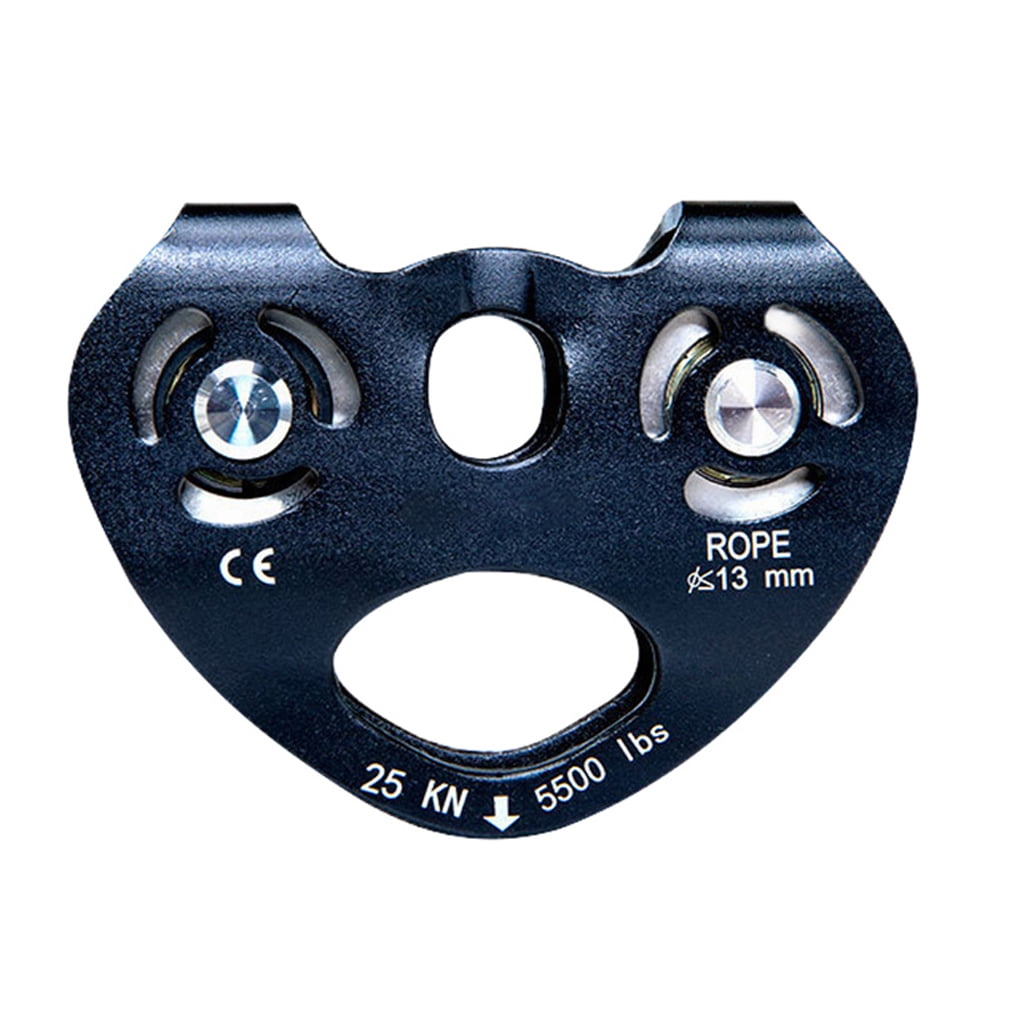 Zip Line Trolley Double Pulleys Hanging Device Caving Tool Rope Fixator
