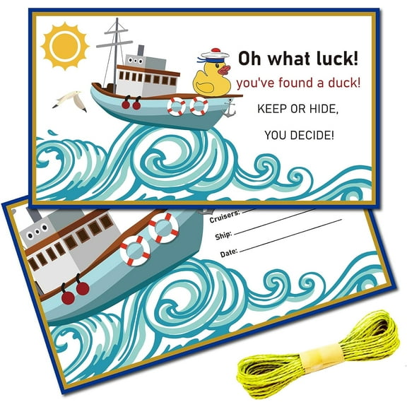 50pcs You've Been Ducked Cards - Cruising Rubber Duck Tag Set - 3.5x2Inch - Oh What Luck