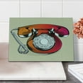 thumbnail image 2 of Vintage Cutting Board, Illustration of a Classic Retro Telephone with Numbers Vintage Art Design Print, Decorative Tempered Glass Cutting and Serving Board, Small Size, Beige Red, by Ambesonne, 2 of 5