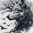 thumbnail image 6 of WYYP The Hungry Appearance of the Wolf Searching for Food, the Fierce Hunter Round Table Cloth 100% Polyester Fiber Waterproof White, 6 of 8