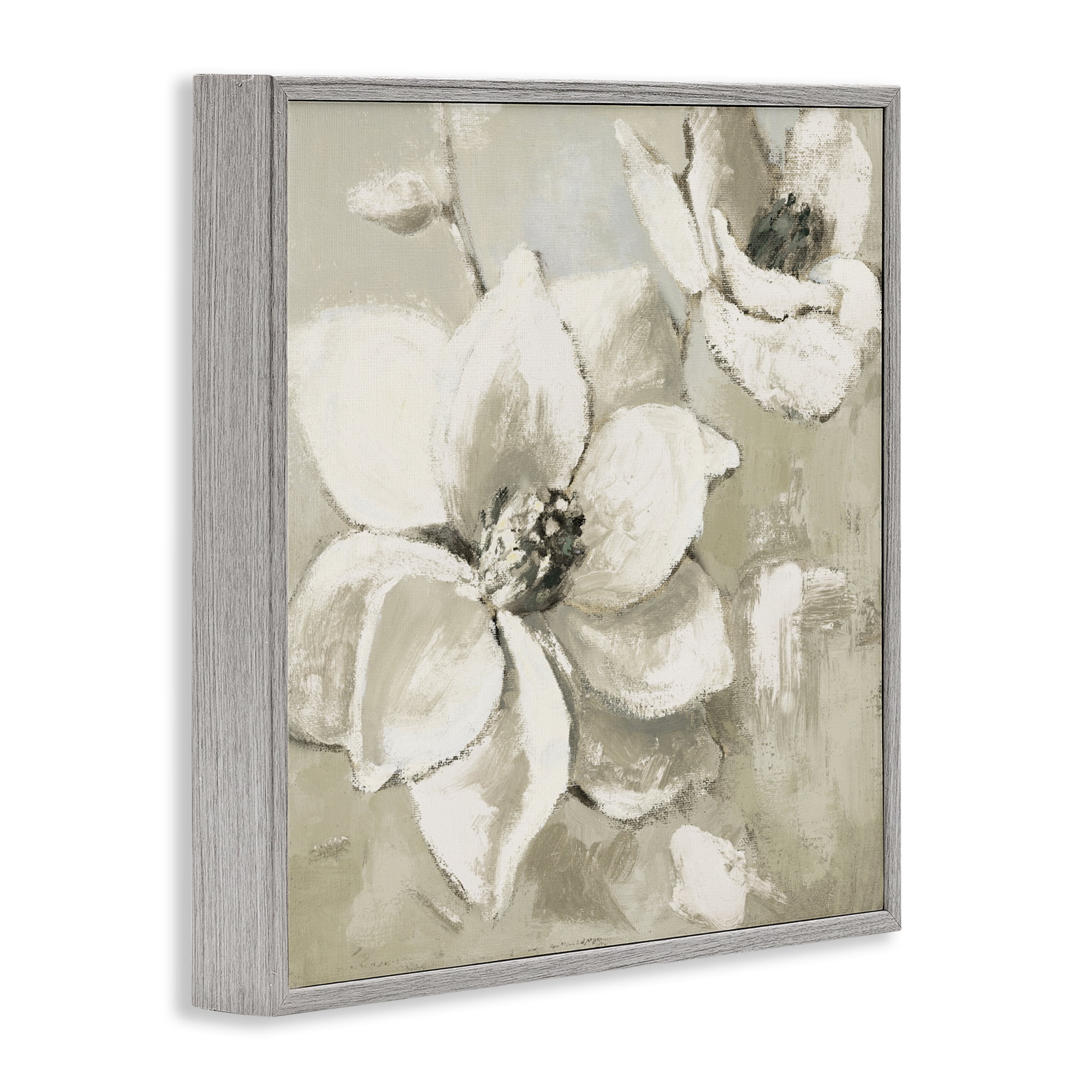 Stupell Industries Magnolias After Rain Gray Framed Giclee Art, design by Lanie Loreth