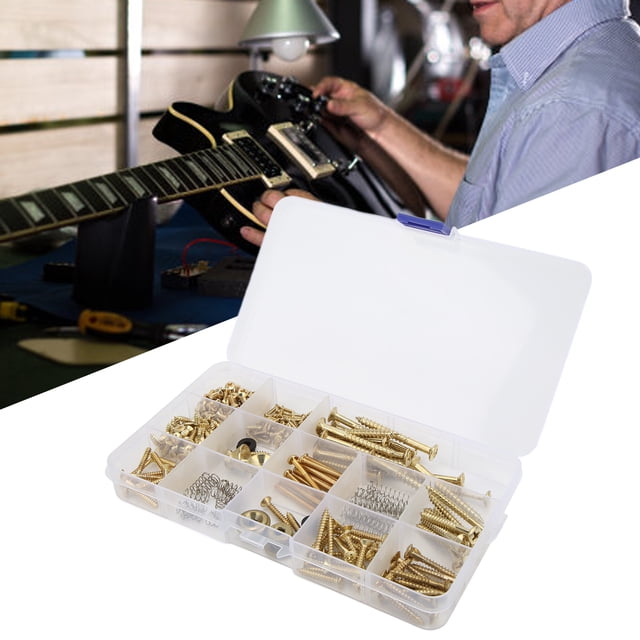 Kit de Vis pour Guitare, Pièces de Matériel pour Guitare, Kit pour Tête de Machine, Plaque de Cou, Garde-Pique, Sangle de Guitare, Broches d'Extrémité, Pont de Ramassage