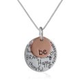 thumbnail image 1 of Inspirational Pendant Two Charm Graffiti Necklace Silver, Rose Gold, 1 of 5