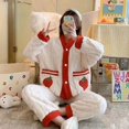 thumbnail image 1 of Conjuntos de pijamas de franela para mujer, ropa de dormir gruesa, cálida, de animales, Otoño e Invierno, 1 of 4
