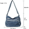 thumbnail image 4 of Denim Purses for Women,Canvas Crossbody Bag Purses Men Shoulder Bag Tote Bag with Pockets Handbags Casual Lightweight, 4 of 9