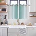 thumbnail image 2 of Teal Grey Ombre Kitchen Curtains Window Panels, Farmhouse Gradient Minimalist Insulated Window Treatment Curtain, Grommet Curtains for Bedroom/Living Room/Bathroom, 2 Piece 42"Wx54"L, 2 of 8