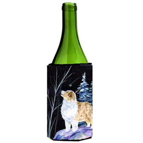 Starry Night Australian Shepherd Wine bottle sleeve Hugger - 24 oz.