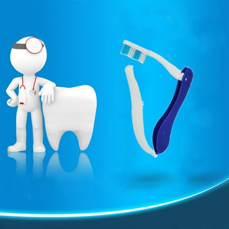1 Pc Traveling Disposable Folding Blue Toothbrush Camping Toothbrush T2K3