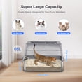 thumbnail image 4 of Aphyxen Stainless Steel Enclosed Cat Litter Box, Extra Large Top Entry with 110° Flip Cover & Pedal, Anti-Leakage, Grey, 4 of 9