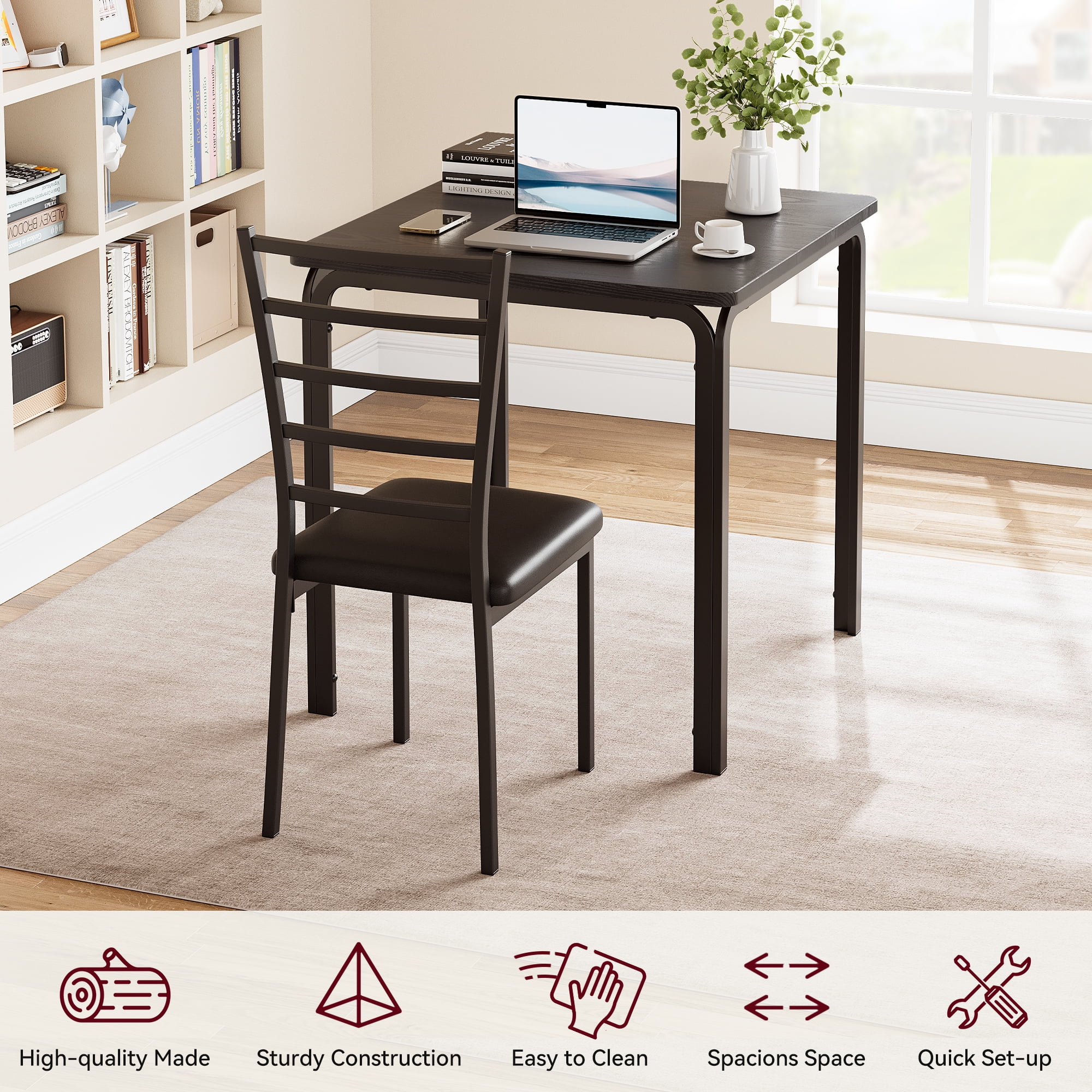 Danolapsi Dining Table for 2,Small Square Kitchen Dining Dinner Room Tables Set,Space Saving Wood Modern Dinette Accent Furniture for Breakfast Nook,Apartment,Home Office Small Space