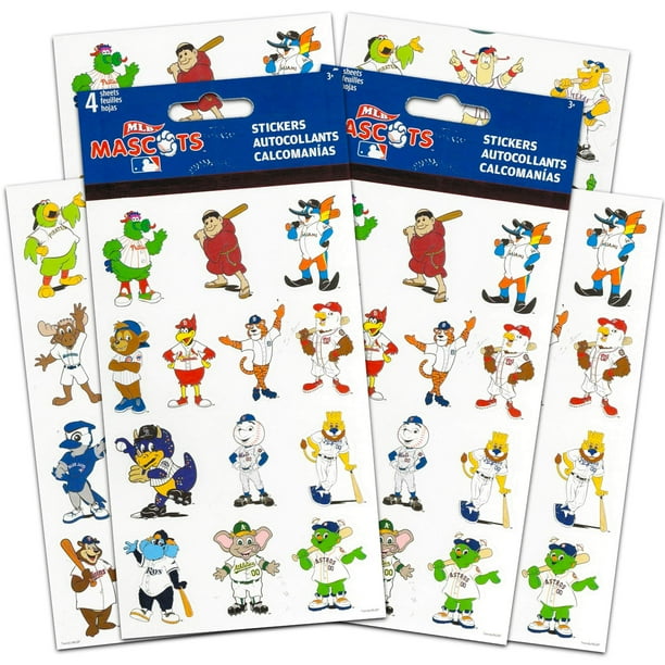 Baseball Stickers 8 Sheets Baseball Team Mascots Stickers for Kids