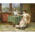 thumbnail image 2 of Vicente Palmaroli y González 24x20 Black Ornate Framed Double Matted Museum Art Print Titled: La Sonata, 2 of 5
