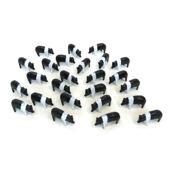 Paquete de 25 Figuras de Cerdos Blancos y Negros Escala 1/64