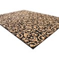 thumbnail image 2 of Tapis Floral de Transition en Laine Noire avec Tufté à la Main, 2 of 3