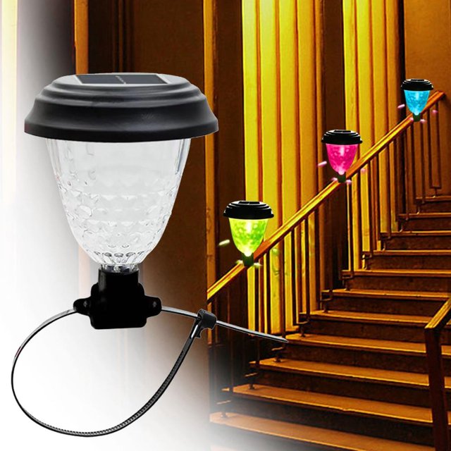 Feltree Solar-Powered Waterproof Railing Lights, IP65 Outdoor Decorative Tie-On LED Lamps for Pool Fence/Garden Path