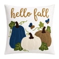 thumbnail image 2 of AURIGATE Pumpkin Pillow Cover, 17.7 in Canvas Living Room Sofa Festival Bow Decoration Cushion Case for Halloween Thanksgiving Home Decor, 2 of 8