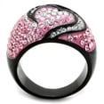 thumbnail image 2 of Womens Black Ring Rose Pink Anillo Para Mujer Stainless Steel Ring with Top Grade Crystal in Light Rose Trapani, 2 of 4