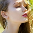thumbnail image 3 of Yoursfs Dangle Earrings for Women White Gold Plated Elegant Twisted Hoops Fishhook Ear Piercing Earrings Handmade Hypoallergenic Prom Jewelry, 3 of 8