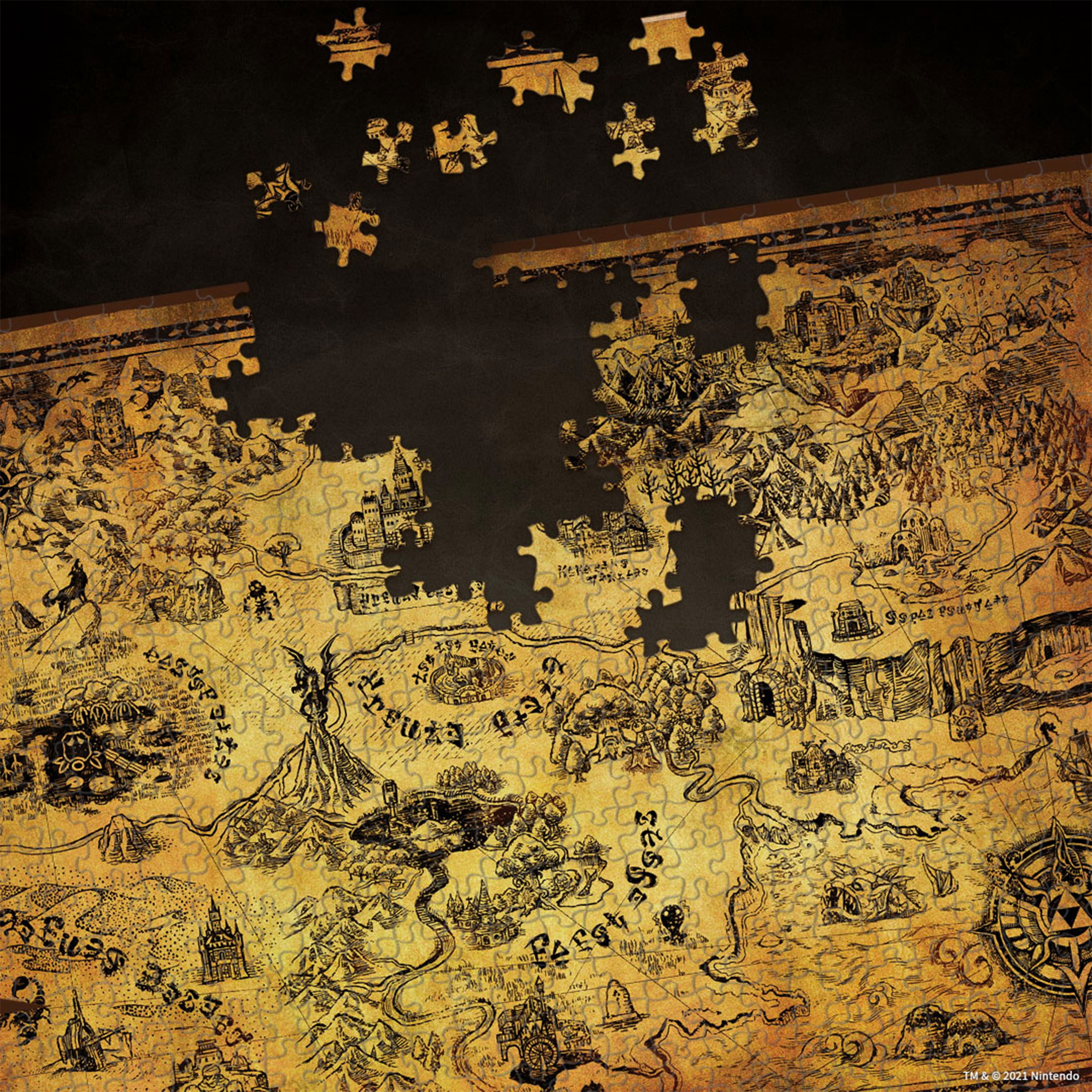 The Legend of Zelda™ "Hyrule Map" 1,000 Piece Jigsaw Puzzle, by Usaopoly