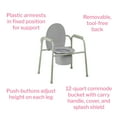 thumbnail image 5 of McKesson Steel Bathroom Commode Chair with Fixed Arms, 350-lb Weight Capacity, 4 Ct, 5 of 9