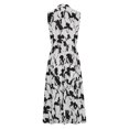 thumbnail image 3 of Birdeem Robes pour Femmes Mode Été Taille Cintrée Imprimé Sans Manches Col en V, 3 of 10