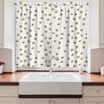 thumbnail image 2 of Ambesonne Bee Kitchen Curtains, Simple Doodle Flying Bee, 55"x45", Brown Yellow White, 2 of 3