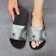 thumbnail image 6 of GZHJMY Stylish Slides for Women Men, Black Marble Abstract Style Soft Flexible Slip-on Sandals Slippers, 6 of 7