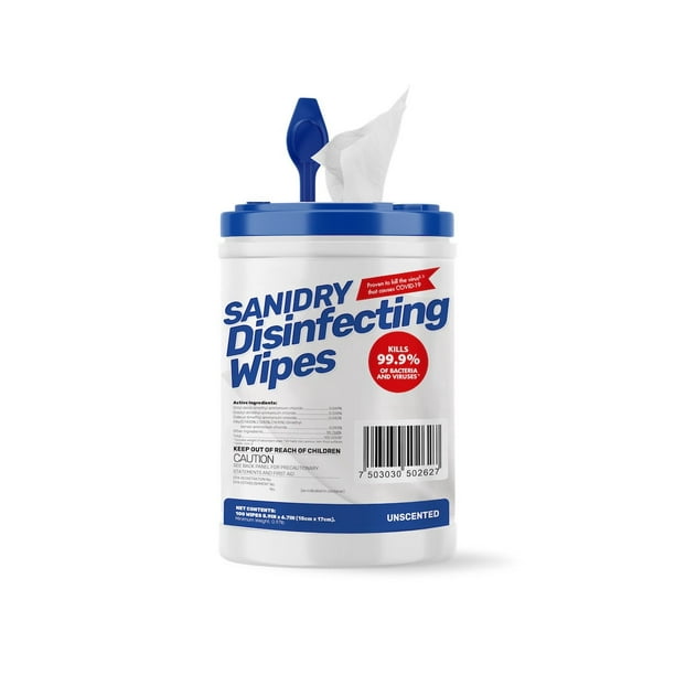 Rosmar SaniDry Disinfecting Wipes Canister 100 Count