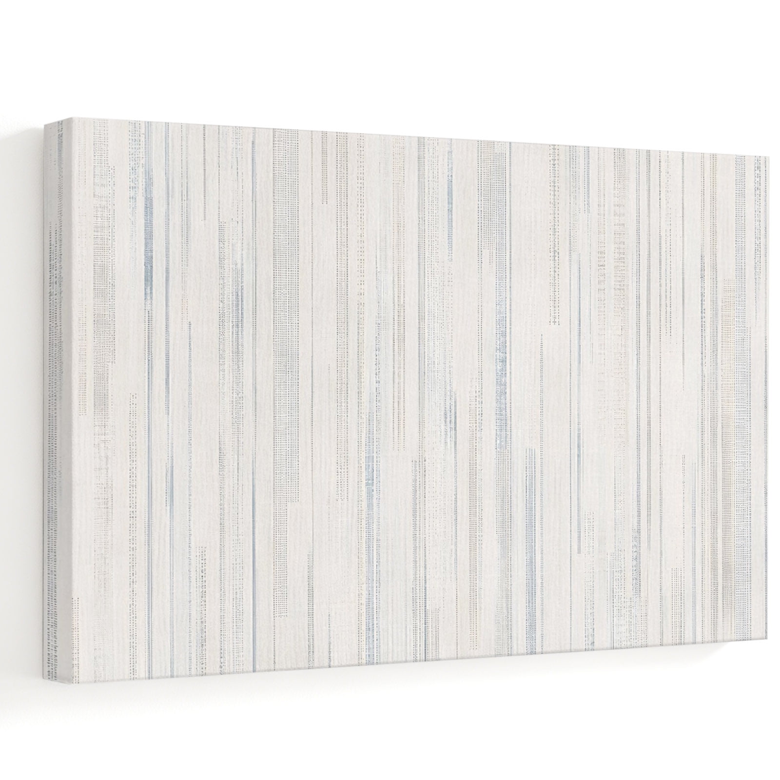 Abstract Stripe Canvas Wall Art 10 x 8 Country Farmhouse Minimalist Grey Blue White Line Frame Picture Prints Ready to Hang Waterproof Artwork Decor for Bathroom Kitchen Small Wall Spaces