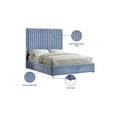 thumbnail image 6 of Maykoosh Renaissance Rhapsody Modern Contemporary Velvet Upholstered Bed With Deep Channel Tufting And Custom Acrylic Legs-Color:Sky Blue,Size:Queen, 6 of 9