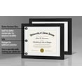 thumbnail image 4 of Americanflat 11x14 Black Diploma Frame | Certificate Frame Displays 8.5x11 Diplomas with Mat or 11x14 Inch Without Mat. Shatter-Resistant Glass. Hanging Hardware Included - 2 Pack, 4 of 6