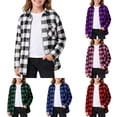 thumbnail image 4 of Tiijoy Girls Long Sleeve Button Up Shacket Casual Flannel Shirt Jacket, Black, Sizes 4-14, 4 of 7