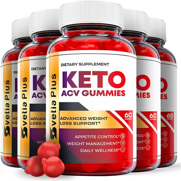 (5 Pack) Vetia Plus Keto ACV Gummies - Supplement for Weight Loss - Energy & Focus Boosting Dietary Supplements for Weight Management & Metabolism - Fat Burn - 300 Gummies