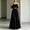 Black, variant on Women's 2 Piece Set – Square Neck Cami Crop Top & Tiered Maxi Skirt, Solid Color Elegant Beach & Holiday Suit White,L