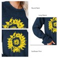 thumbnail image 4 of Sudadera de mujer Cuello redondo Manga larga Estampado de girasol Ajuste holgado Primavera Otoño Jersey informal Top Azul purpúreo L, 4 of 5