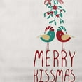 thumbnail image 2 of Simply Daisy Merry Red Colored Merry Kissmas Christmas Soft Spun Polyester Indoor/Outdoor Throw Pillow, 20" x 20", 2 of 4