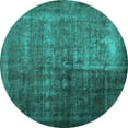 thumbnail image 1 of Ahgly Company Indoor Round Abstract Turquoise Blue Contemporary Area Rugs, 6' Round, 1 of 4