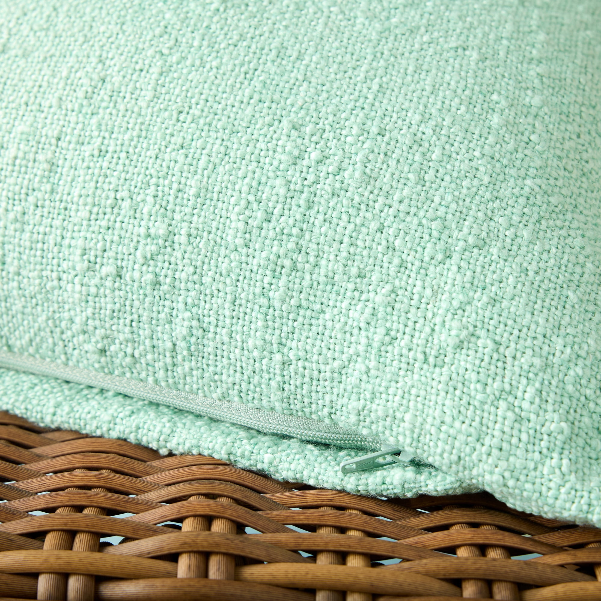 TOWN & COUNTRY EVERYDAY Rio Solid Fringe Handcrafted Indoor Outdoor Decorative Pillow 2-Pack Set , 100% Recycled Materials, UV Fade Resistant, Water Repellent, Sage Green 20"x20"