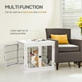 thumbnail image 3 of 23" x 32" White Dog Crate End Table - Dual Door Furniture-Style Kennel for Small Dogs, MDF Pet Crate with Lock, 3 of 8