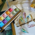 thumbnail image 2 of Metallic Pearl Nail Art Watercolor Pigment Set Solid Watercolor Pearl Gold Powder Smudge Painting Special Set 12 Colors, 2 of 9
