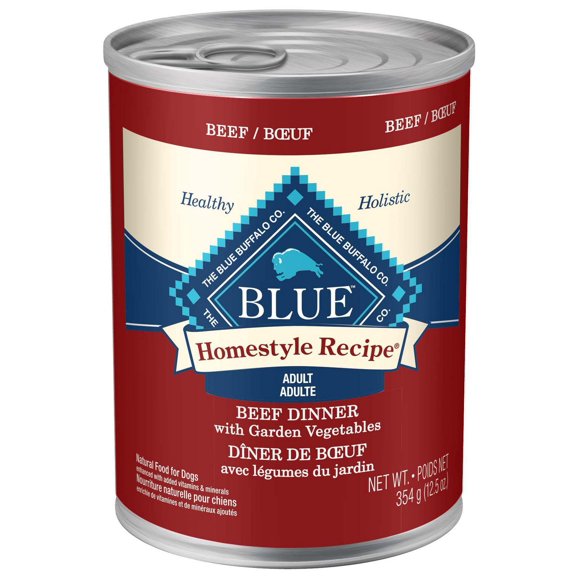 Blue Buffalo Homestyle Recipe Repas au bœuf pour chiens adultes, nourriture humide, boîte de 354 ml (12,5 oz)