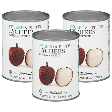 (3 pack) (3 Pack) Roland Whole Lychees in Heavy Syrup, 20 oz