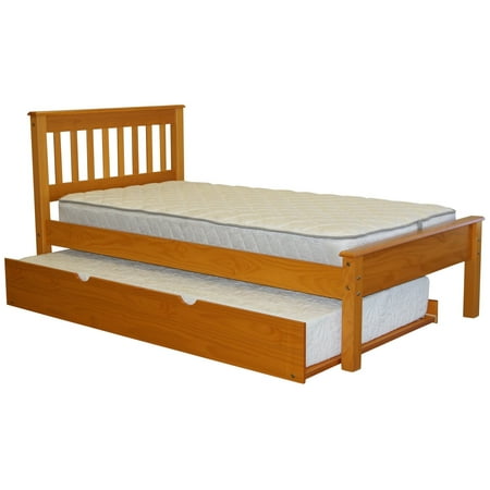 Trundle Honey - Bedz King Mission Style Twin Bed with a Twin Trundle Honey