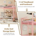 thumbnail image 4 of Loft Bed Twin Size, Metal Twin Loft Bed with Ladder & Safety Guardrail, Space-Saving, Noise Free, No Box Spring Needed, Easy Assembly, 400 Lbs, Pink, 4 of 8