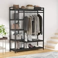 thumbnail image 3 of Tribesigns Free-standing Closet Organizer Garment Rack with 6 Storage Shelves and Hanging Bar, 3 of 7