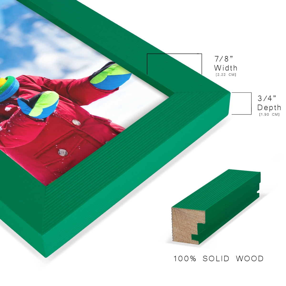 Grooved 3.5 in. x 5 in. Green Picture Frame Set (Set of 4)