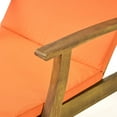 thumbnail image 5 of Daisy Outdoor Chaise Lounge with Weather Resistant Cushion, Teak Finish and Orange, 5 of 6