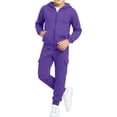 thumbnail image 5 of Sakuulaan Kids 2‑Piece Tracksuit Set, Full‑Zip Hooded Jacket and Jogger Pants, Soft Polyester Casual Outfit for Girls 2‑14 Years, 5 of 7