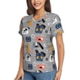 thumbnail image 2 of Vsdgher Dog Women Shirts V Neck Short Sleeve Tops T-Shirt Basic Tees, S to 3XLLarge, 2 of 5