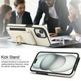 thumbnail image 4 of Dteck Card Slots Wallet Case for iPhone 15,Shockproof Premium PU Leather Kickstand Protective Cover with Ring Holder Back Case,Apricot, 4 of 8
